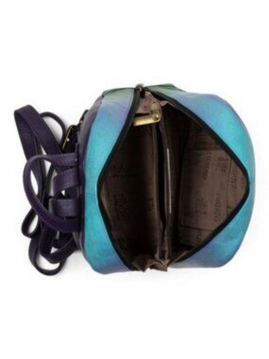 ANUSCHKA Leather Hand Painted Midnight Peacock Medium Backpack main image 4